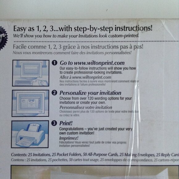 Wilton Wedding Invitation Card Kit 25 Ct. Wedding Stationary Print Your Own - Picture 5 of 8